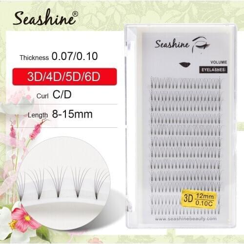 Seashine Lashes Premade Volume Fans Makeup Eye Lashes Luxury Faux Mink Lashes Short Stem Premade Fans Lash Extension Supplies