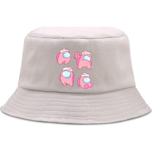 Pink Impostor With Fried Eggs On His Head Bucket Cap Funny Lovely Panama Caps Sun Shade Fishing Hats Beach Outdoor Unisex Cap