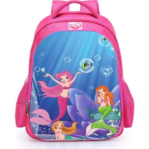 Disney The Little Mermaid Ariel Backpack Princess Kids School Bag Fairy Tale Schoolbag Book Bags for Teen Girls mochila
