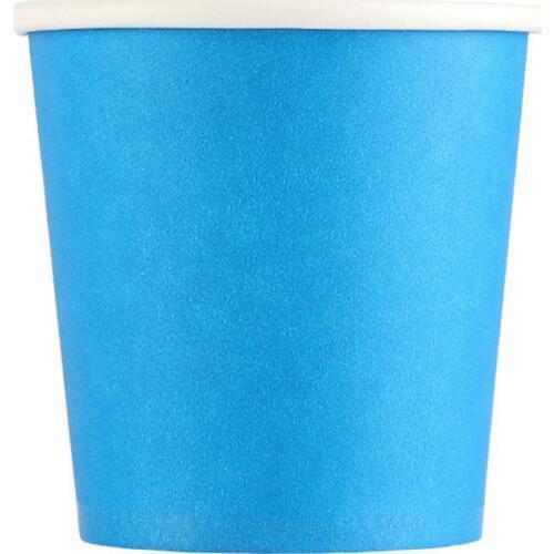 Disposable Paper Cup Household Coffee Milk Tea Cup Office Belt Thickened without Lid Tasting Cup 4 Oz 100ml Blue