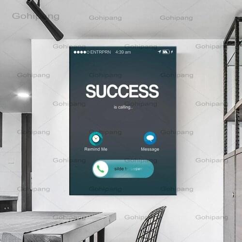 Success Is Calling Canvas Poster Motivational Canvas Wall Art Nordic Print Wall Picture for Living Room Modern Home Decoration