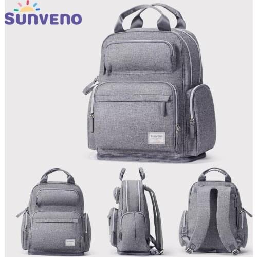 Sunveno Large Capacity Diaper Bag Fashion Maternity Baby Bag Backpack Stylish Stroller Baby Diaper Bag For Mom
