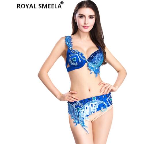 New 2021 women belly dance costume clothes belly dancing bra belt set Sexy Night dance sequin Rhinestones bling Dancing Bra&Belt