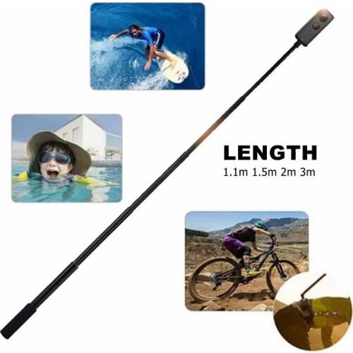 1.1/1.5/2/3m Insta360 invisible selfie stick 5-section extension rod monopod for Insta360 ONE R/X2/X GoPro 9 8 7 6 5 accessory