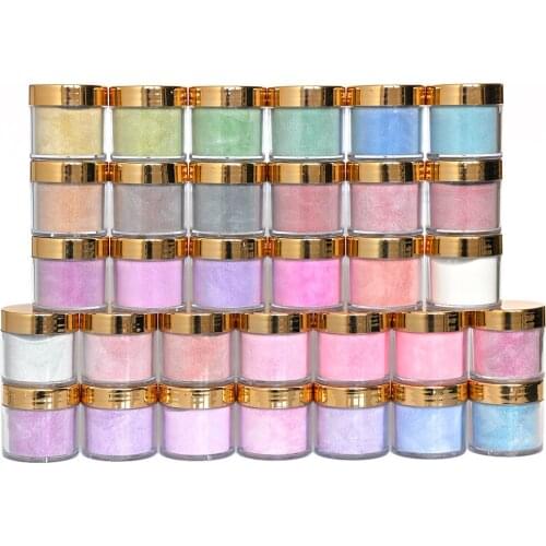 1Oz/Bottle 10 Bare Colors 2 in 1 Nail Acrylic Pigment For Fast Drying Manicure Nail Art Decoration Dipping Glitter Powder TG#24