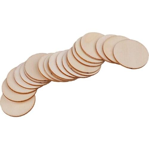 100pcs/Pack Round Wooden Pieces DIY Craft Scrapbooking Rustic Wedding Party