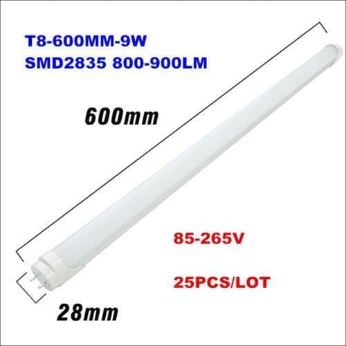 2FT T8 LED Tube Lamp 9W 600MM 0.6M AC90-277V LED Bulb Light 2835SMD Lights & Lighting Cold White/Warm White LED Tube Light