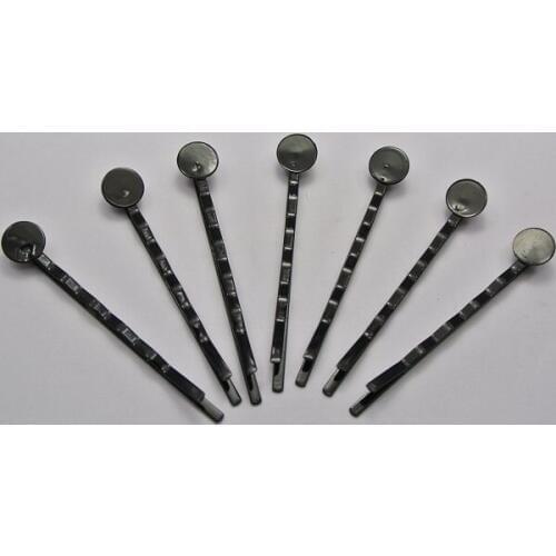 50 Black Metal Bobby Hair Pin Clips 49mm with Pad