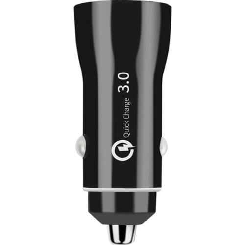 Car Charger, 33W Quick Charge 3.0 +3.0/3.1A Dual Ports USB Car Charger Adapter, Compatible with Any Phone, White, Black