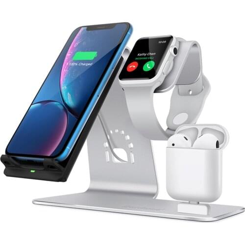 3 in 1 Wireless Charger Stand For iPhone 11/12 Pro Max Qi 15W Fast Charging Induction Chargers For Apple Watch AirPods Samsung