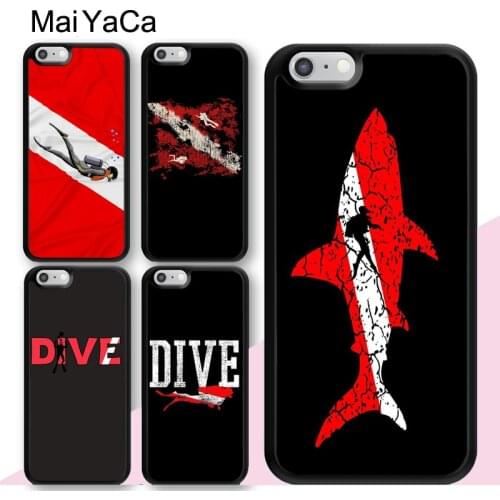 Dive Scuba Diver Shark Diving Flag Case For iPhone 12 mini 11 Pro Max X XR XS MAX SE 2020 6S 7 8 Plus 5S Back Cover Fundas
