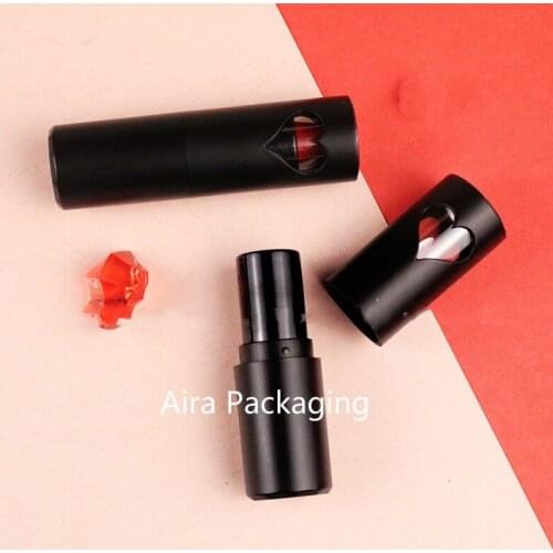 Black Cosmetic Lip balm Tube Heart design High Class Plastic Lipstick Tube Lip Rouge Container Beauty Makeup Tool 20Pcs 50Pcs