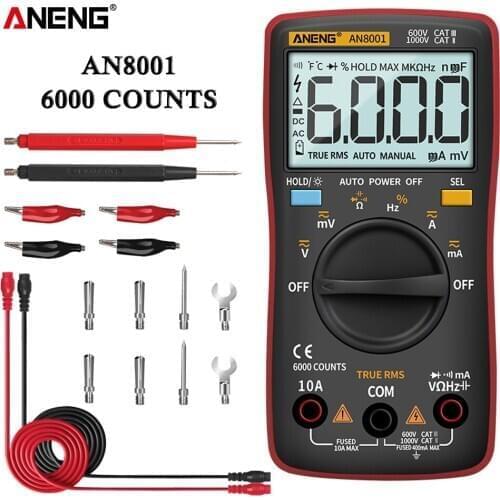 ANENG AN8001 Digital Multimeter Profesional 6000 Counts Capacitor Tester EsrMeter Voltage Multitester Universal Meter Tester