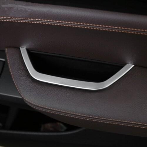 Chrome Car Styling Driver Door Armrest Storage Box Frame Cover Trim Sticker For BMW X3 F25 X4 F26 2011-2017 Interior Accessories