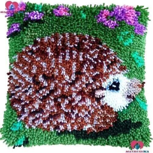 Diy Latch Hook kits Pillow Hedgehog Handmade Printed Canvas Cushion Latch Hook Rug Kits DIY Needlework Unfinished accessories