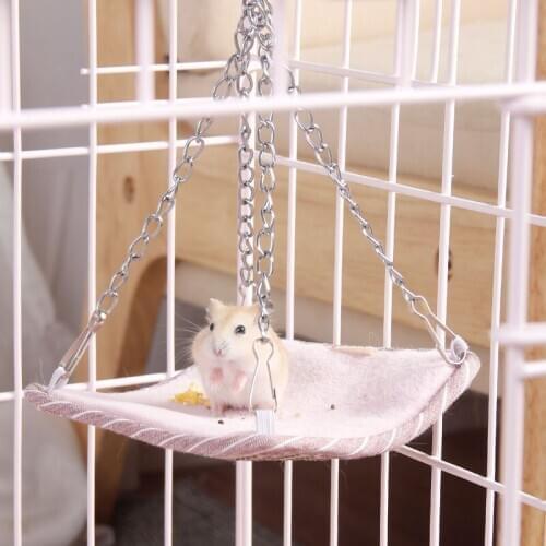 Small Animal Hammcok Dual-use Mat Soft Plush Mat Cool Mat Hamster Play Toy