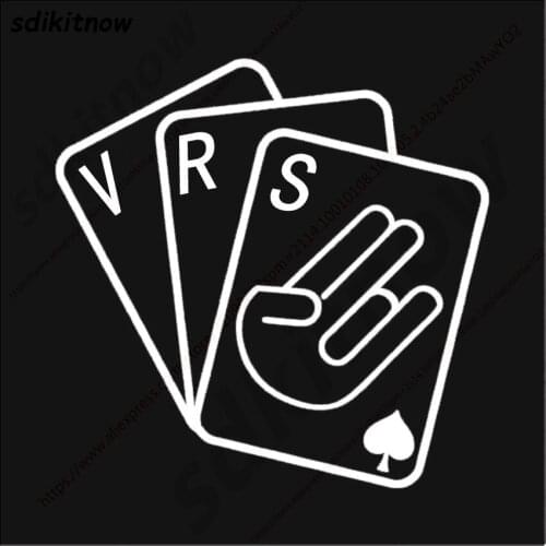 Fashion Poker Card Car Sticker Window VRS Sports Decal Styling Decoration For Skoda Octavia a5 2 a7 Rapid Fabia Superb Yeti