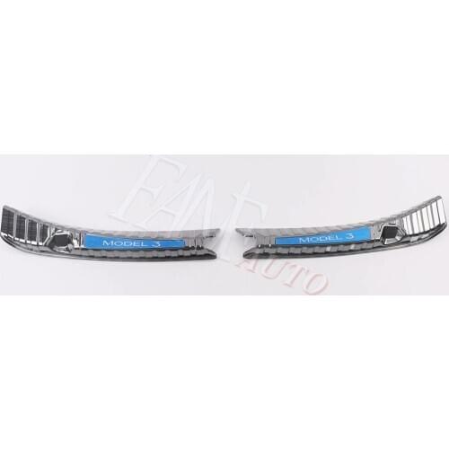 Stainless Steel Rear Bumper Foot Plate Cover Trunk Sill Guard for TESLA MODEL 3 2018 2019 2020