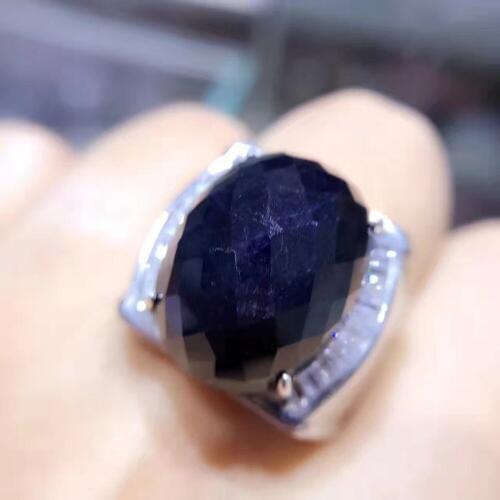Natural and Real Sapphire Man Ring For Big Boss 925 sterling silver Natural Sapphire Man Ring 15*20mm