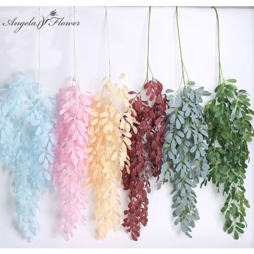 Nordic 105CM 3 Branch Hanging Artificial Flower Green Plants Winter Jujube Leaf Willow Leaf Home Garden Decor Wedding Hall Scene