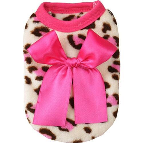 New Fashion Dog Clothes Soft Coral Fleece Pet Clothes For Puppy Cute Leopard Autumn&Winter Costume For Newborn Dogs Teddy Kitten