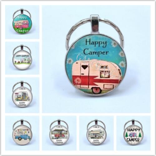 2019 NEW Happy Camper - Handcrafted Pendant Keychain With Camper Charm Key ring