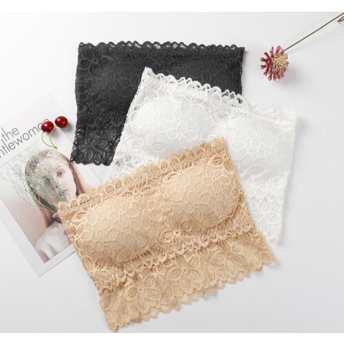OIONINOS Women Strapless Sexy Lace Bra Underwear Elastic Bandeau Tube Tops Bra Lingerie Breast Wrap Crop Tops For Women Bralette