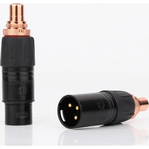 Hi-end Neutrik XLR to RCA Female Socket Adapter plated Red RCA plug for HIFI Audio connector