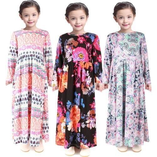 Girls Bohemian Maxi Dresses Elegant 2 3 4 5 6 7 yrs Kids Floral Beach Dress Spring Autumn 2019 Baby Girls Clothes Long Vestidos
