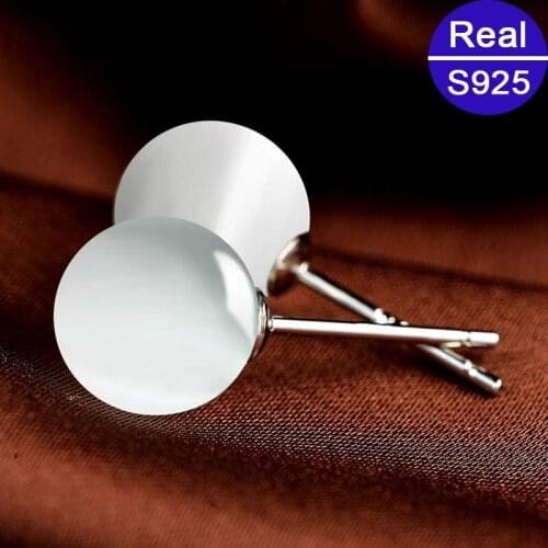 Real Fine Jewelry Wholesale Fashion Simple 925 Sterling Silver Opal Stud Earrings Womens Small Earrings New Year Gifts