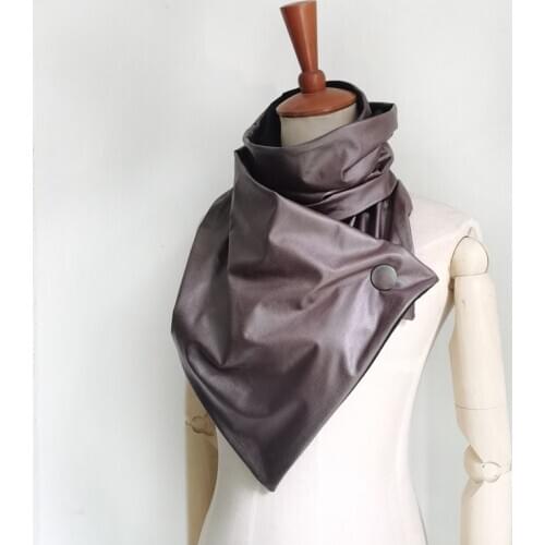 Fashion Winter Scarf Women men Unisex Faux leather scarf Button designer with snaps Wrap Casual Warm Scarves Party Shawls