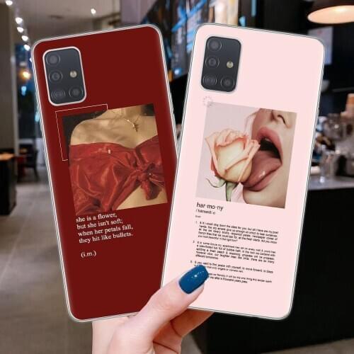 Aesthetic Art silicone Phone Case For Samsung A51 A71 A10 A20 A30 A40 A50 A70 A9 A7 A6 A8 Plus 2018 Luxury Brand Cear tpu Cover