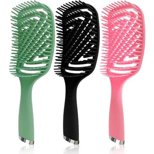 V-shaped Hollow Out Hair Styling Massage Comb Anti-static Hairdressing Curved Combs Health Care Wet Curly Hair Comb