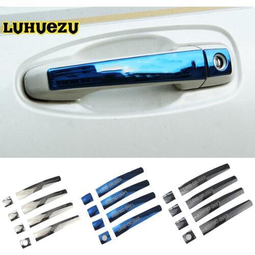 3 Colors Stainless Steel Door Handle Styling Cover Protection trim For Toyota Land Cruiser 200 LC200 FJ200 Accessories 2016