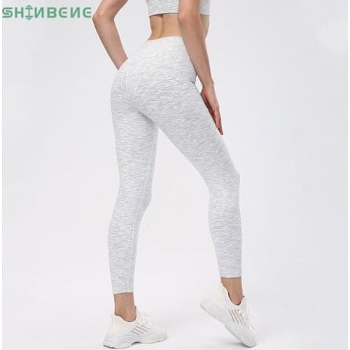 SHINBENE 25" NO Camel Toe Nylon Yoga Pants Running Tights Women Naked Feel High Rise Fitness Gym Leggings with Inner Pocket