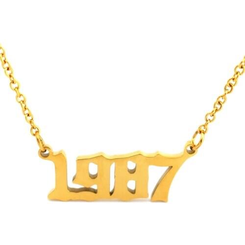 Collier Femme Stainless Steel Gold Chain Birth Year 1987 Pendant Necklaces For Women Jewelry Collares Largos De Moda 2018 Kolye