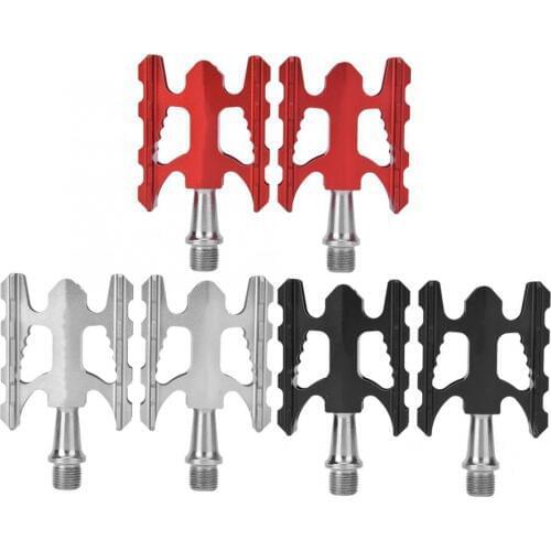 1 Pair Bike Pedal Ultralight Non-slip Hollow Out Bicycle Bearing Pedal Folding Bike Aluminium Alloy Pedal Bicycle Parts