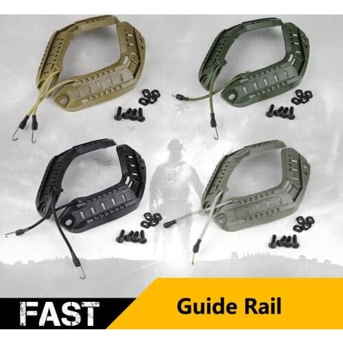 1 Pair Tactic Military Combat Helmet Side Rails Hunting Fast Helmet Guide Rail with Lanyard Mounting Screws Accessories