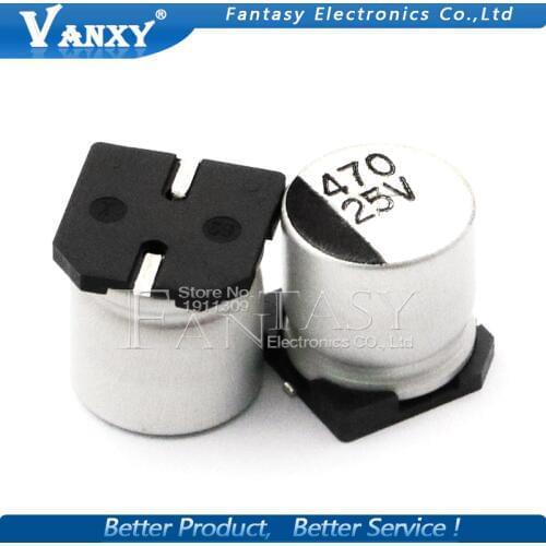 10PCS Electrolytic capacitor 25V470UF 10*10.5mm SMD aluminum electrolytic capacitor 470uf 25v