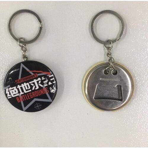 100pcs/PKG 44mm Tinplate Bottle Opener Keychain Button Badge Beer Bottle Opener Keyring Key Holder Button Badges Material