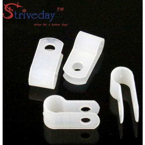 1000pcs/lot White Type R Line deduction Wiring Accessories Type R Line Card Clamps 6.4mm Cable retention Clips