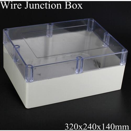 320x240x140mm ABS IP65 Waterproof Plastic Wire Junction Box Transparent Enclosure Clear Project Case Electronic Terminal
