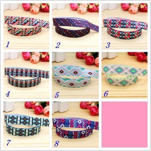 5/8'' Free shipping Fold Elastic FOE tribal aztec printed headband headwear hairband diy decoration wholesale OEM S42