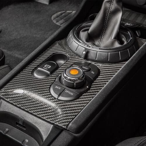 Carbon fiber modification accessories Gear shift panel cover Central control decoration Sticker For BMW MINI COOPER S F54 F60