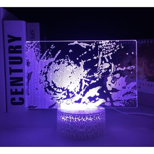 Animation Peripherals 3D LED Lamp Figure Ornaments Acrylic Panel Visual Illusion White Cracked Base Night Light for Home Decor