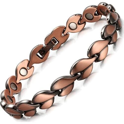 Wollet Ankle Support Health Anti-Fatigue Magnetic Therapy Copper Ankle Bracelet for Womens Arthritis Pain Relief (24cm / 9mm)