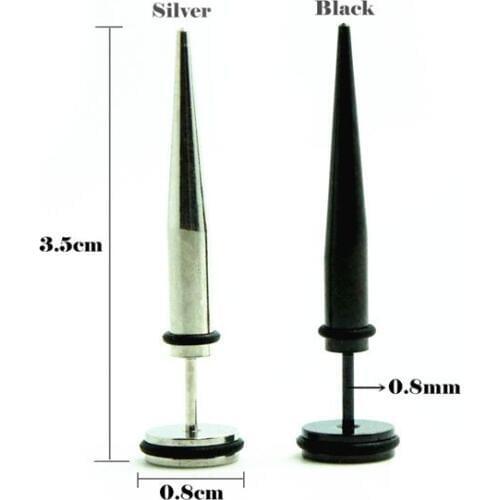 6mm 8mm hot sell Fashion Rock Punk Hip Hop Titanium Stainless Steel Round Black color Men Stud Earrings Gift For Men Ear