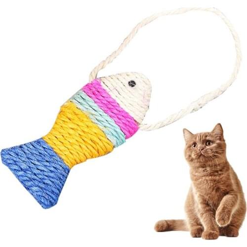 Pet Cat Toy Fish Shaped Kitten Interactive Toy Fun Creative Cat Sisal Toy Durable Cat Scratcher Toy For Gatos Pet Supplies