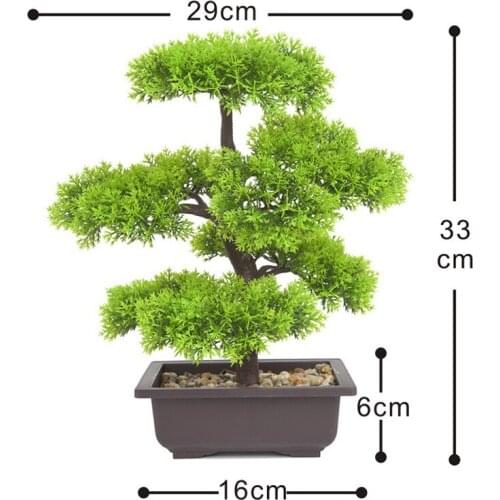1Pc Artificial Pine Tree Artificial Bonsai Small Green Tree with Pot Plants Potted Plant Ornaments Fake Plants For Home Decor