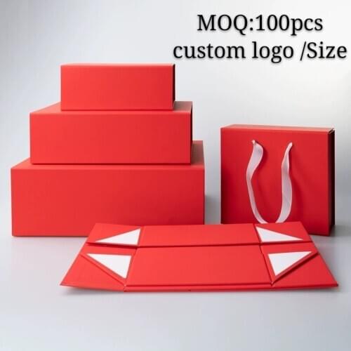 10Pcs/Lot Customized rigid Cardboard Paper Gift Box Packaging,Luxury Cardboard Magnetic Folding Gift Box packing
